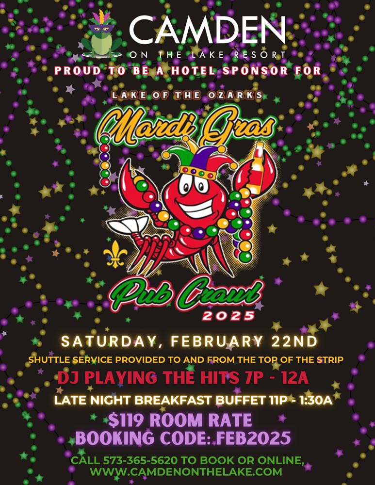 flyer for mardi gras event